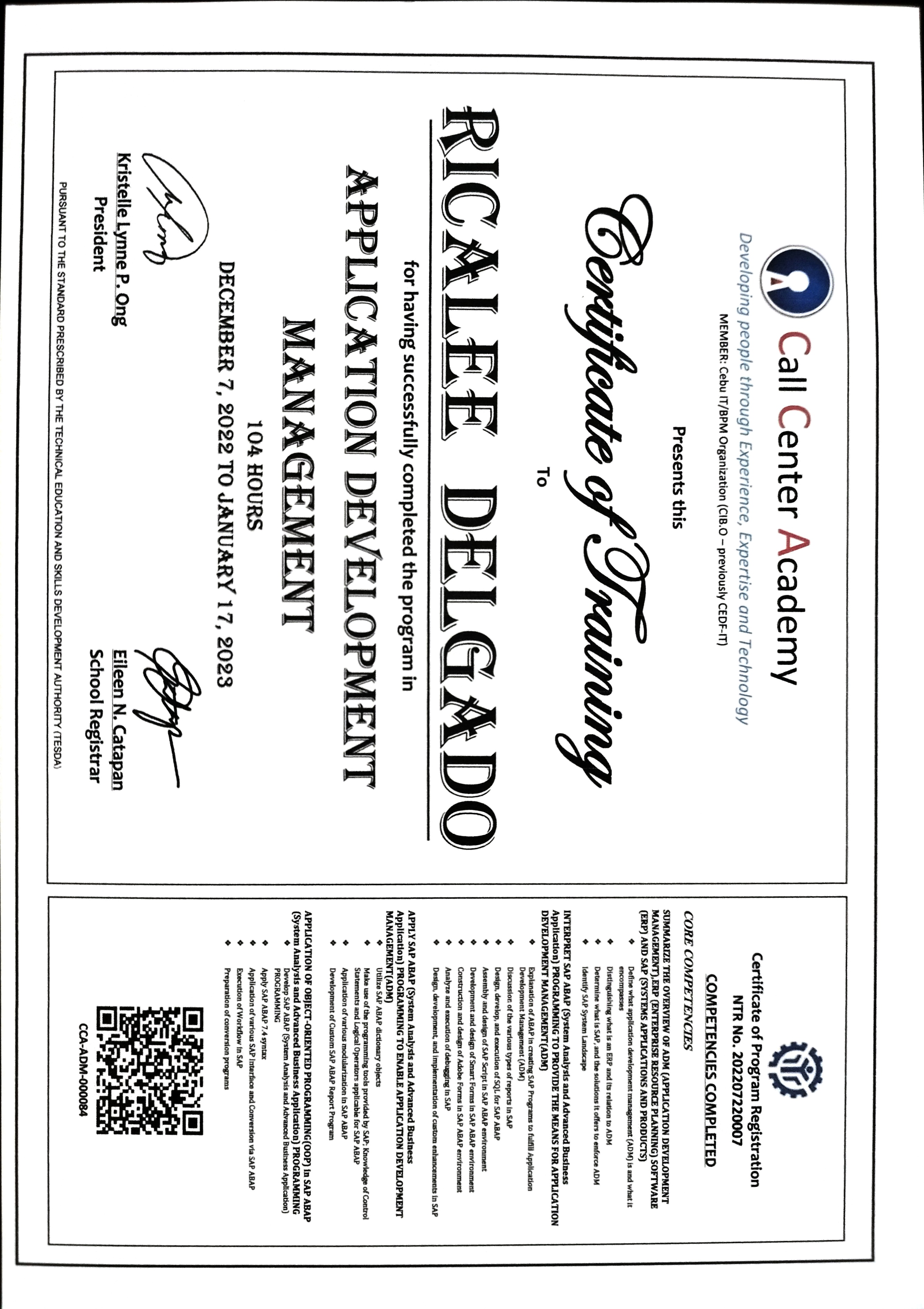 My Certicate